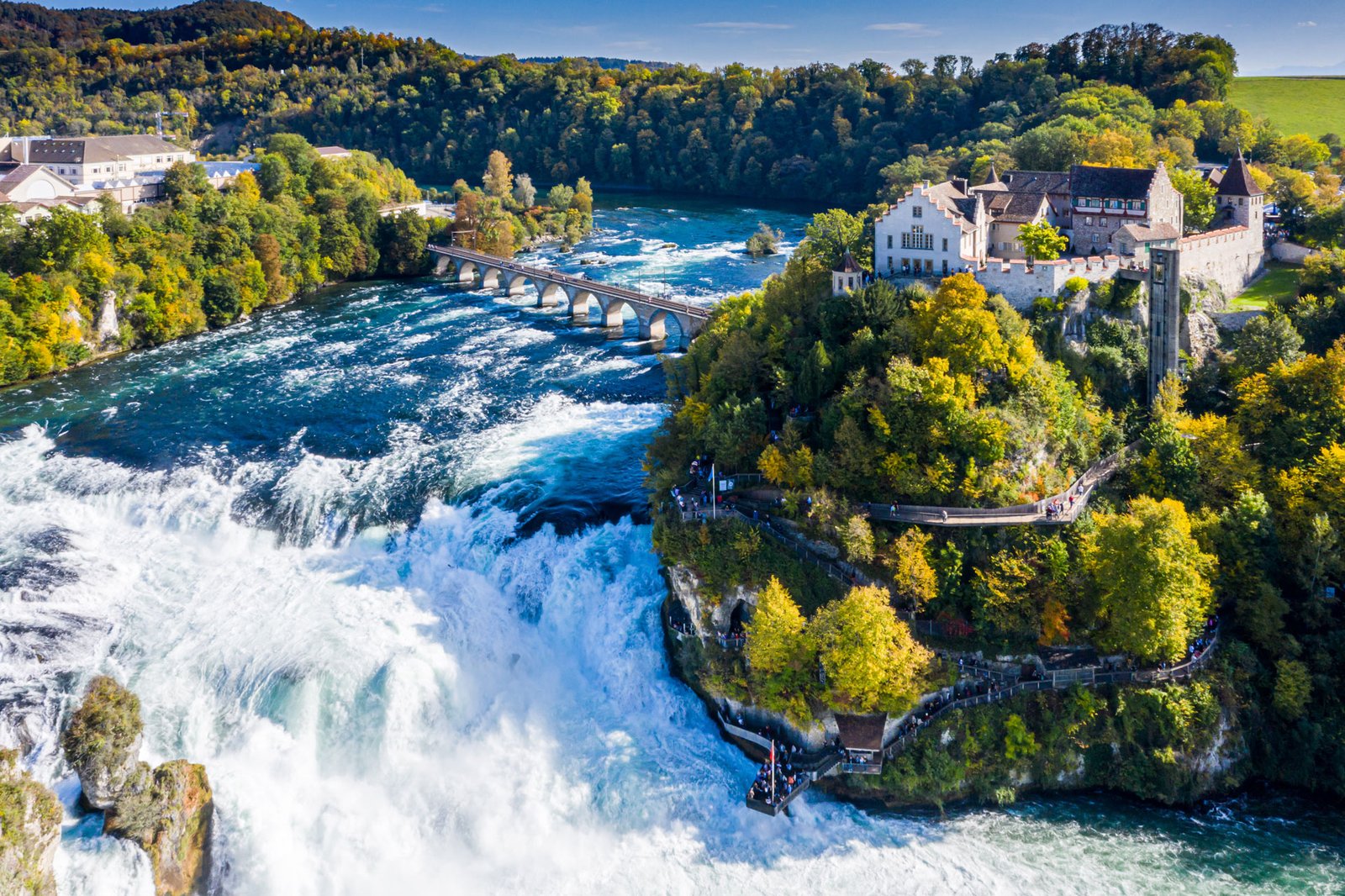 The magnificent Rhine Falls at Schaffhausen